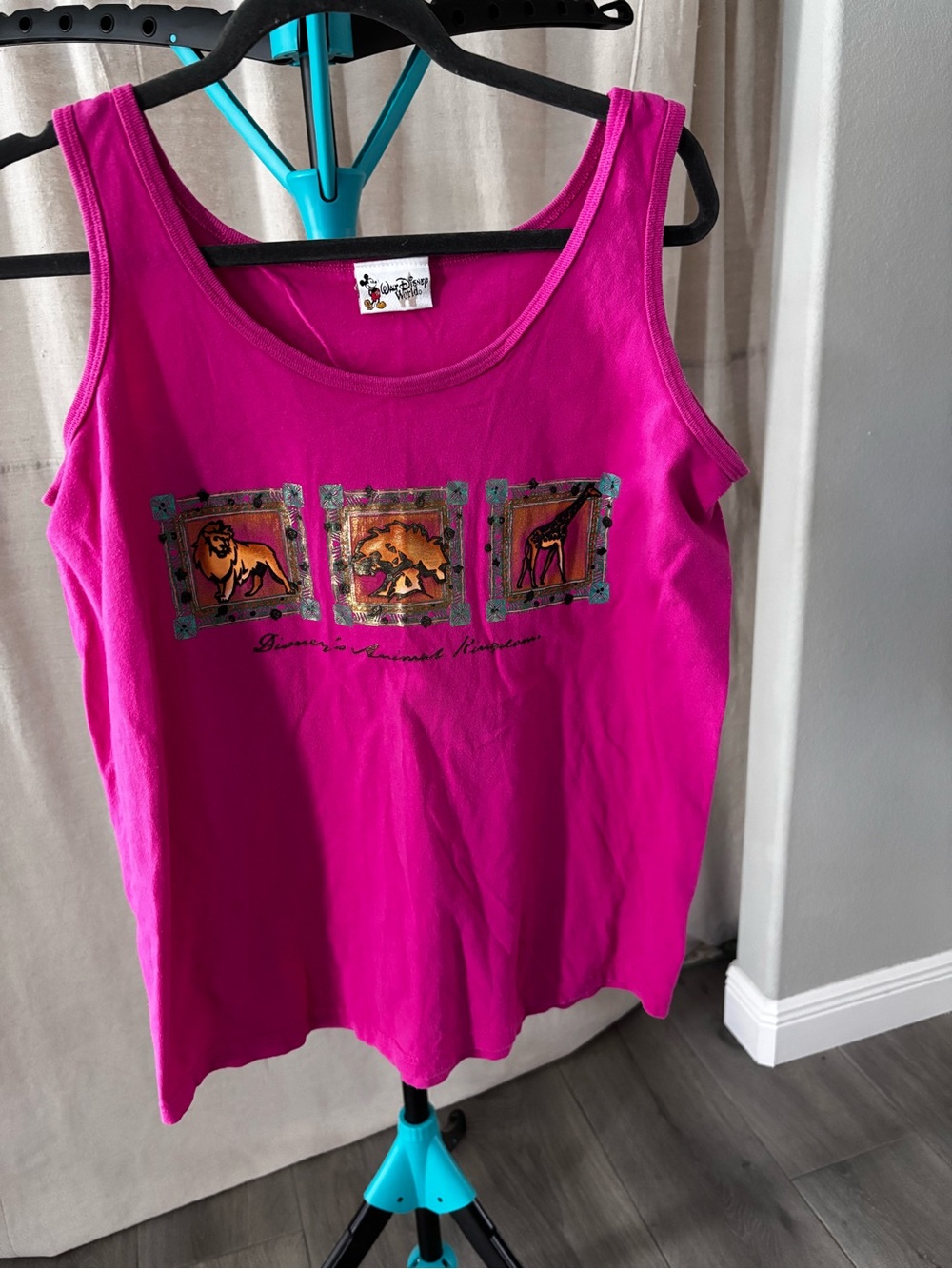 Vintage Disney animal kingdom 90s Hot Pink Tank Top